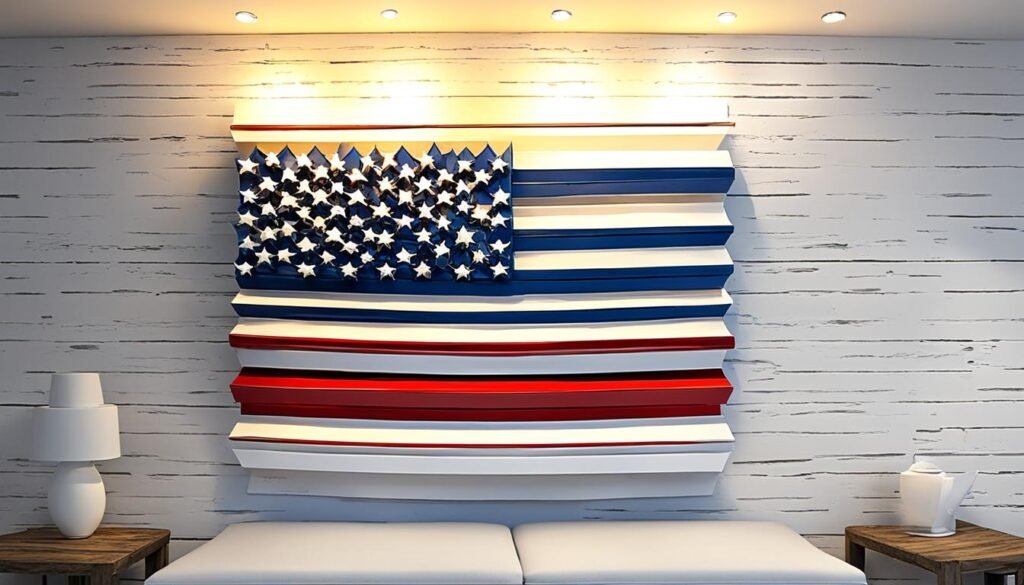 3D wall art featuring American flag decor