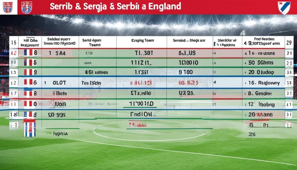 Serbia vs England player statistics