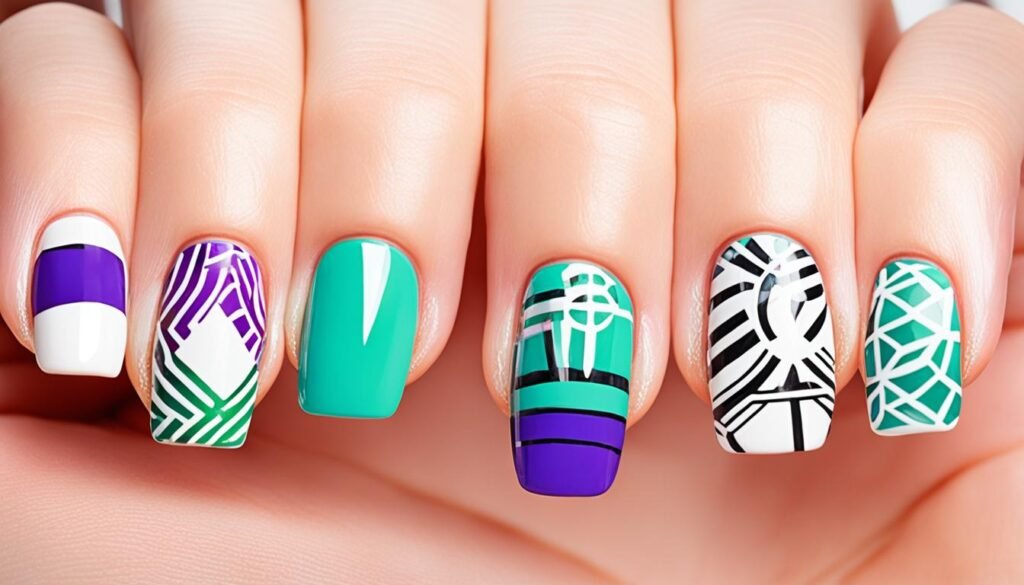 colorful nail art